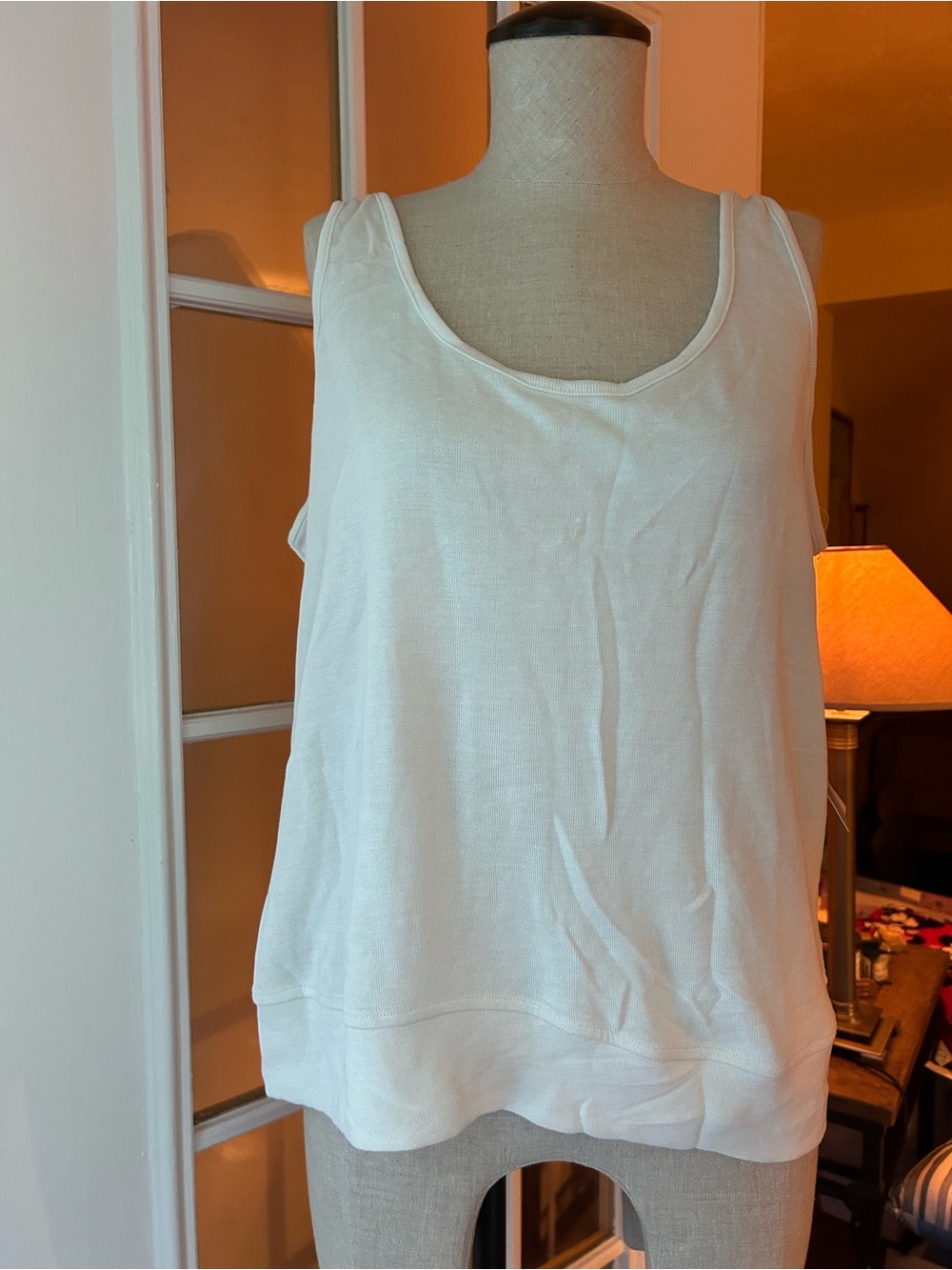 Athleta Carl stone white Serenity V Back Tank. LP new with tags. - Picture 2 of 14